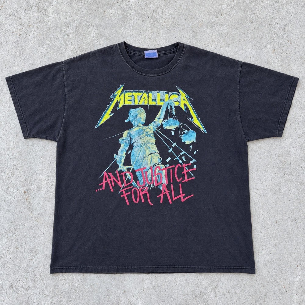 Vintage Metallica And Justice For All T Shirt Black Hanes 2007 L Bravado Metal